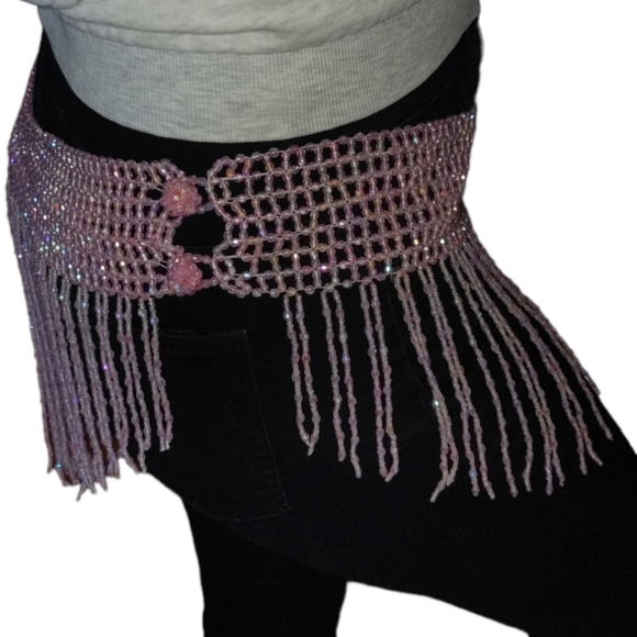 ❤️ Pink Beaded Belly Dancing Belt NEW 2 Available - Picture 2 of 5